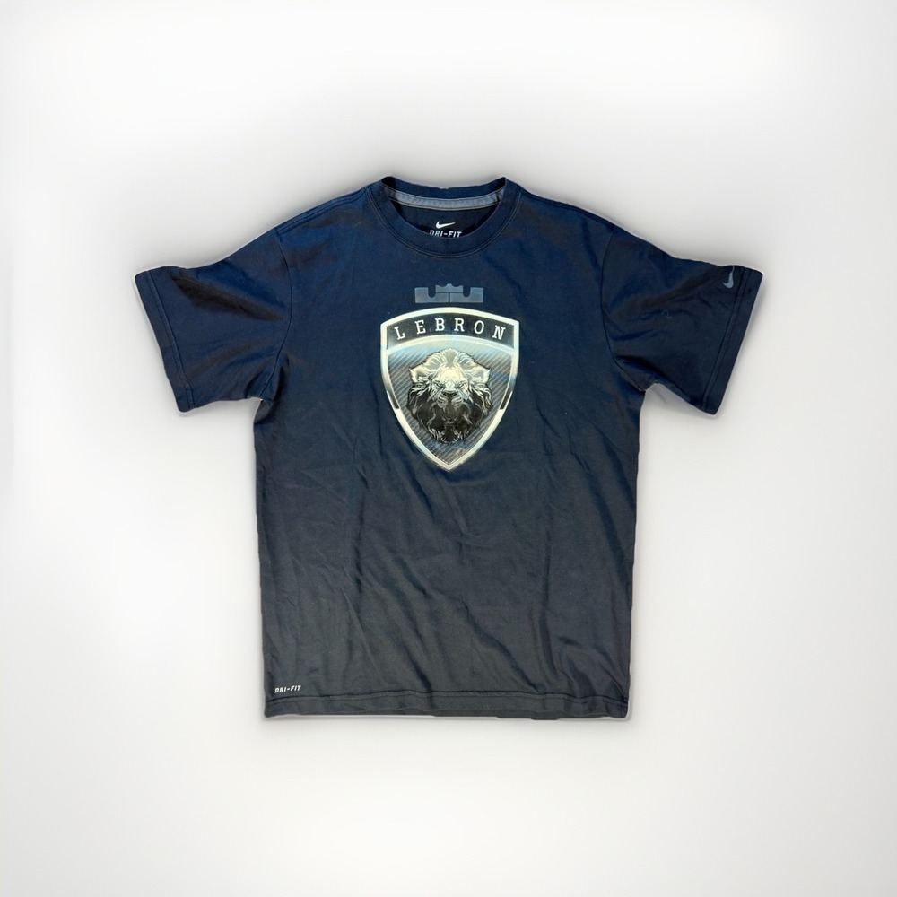 Nike Boys L 14-16 LeBron James Lion Dri-Fit Basketball TShirt Black Short Sleeve